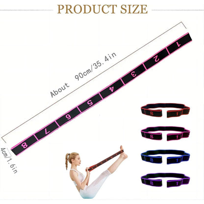 Professional Stretching and Yoga Resistance Bands with Clear Markings - 8-Section Elastic Training Bands