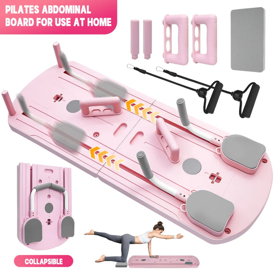 8-In-1 Multi-Functional Foldable Pilates Board, 24 Non-Slip Feet, Small Space Storage for Living Room, Bedroom, Gym, Yoga Room
