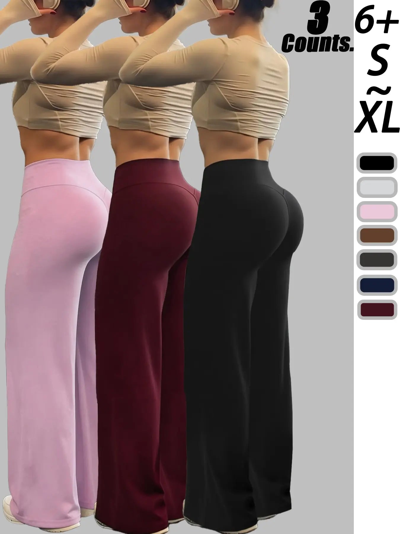 Women'S High Waist Wide Leg Pants, Quick-Dry Comfortable Pants, Suitable for Fitness, Exercise and Outdoor Activities, Fashion Bottoms for All Seasons