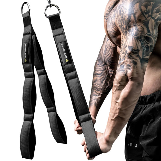 MANUEKLEAR Tricep Rope Cable Attachment Handles, Greater Range of Motion, Tricep Pull down Rope for Push Downs, Crunches, Facepulls for Professional Gym
