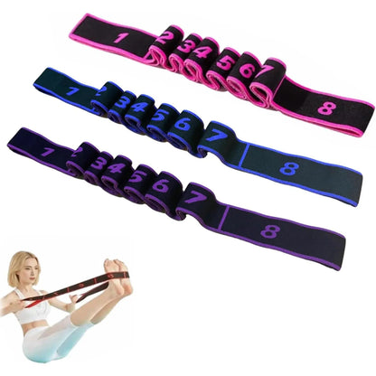 Professional Stretching and Yoga Resistance Bands with Clear Markings - 8-Section Elastic Training Bands