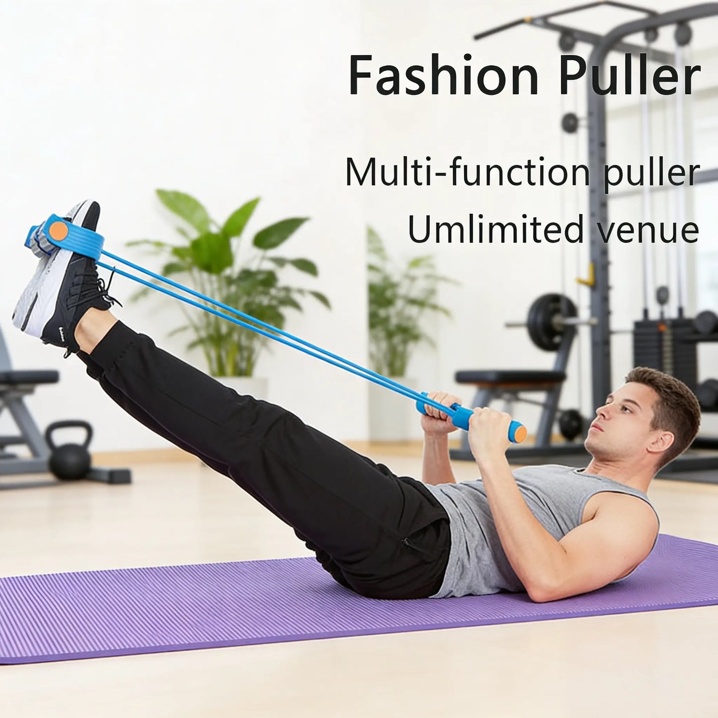 Home Gym Arm & Waist Training Pedal Band – Eco-Friendly Natural Latex Yoga Stretching Band with Adjustable Resistance