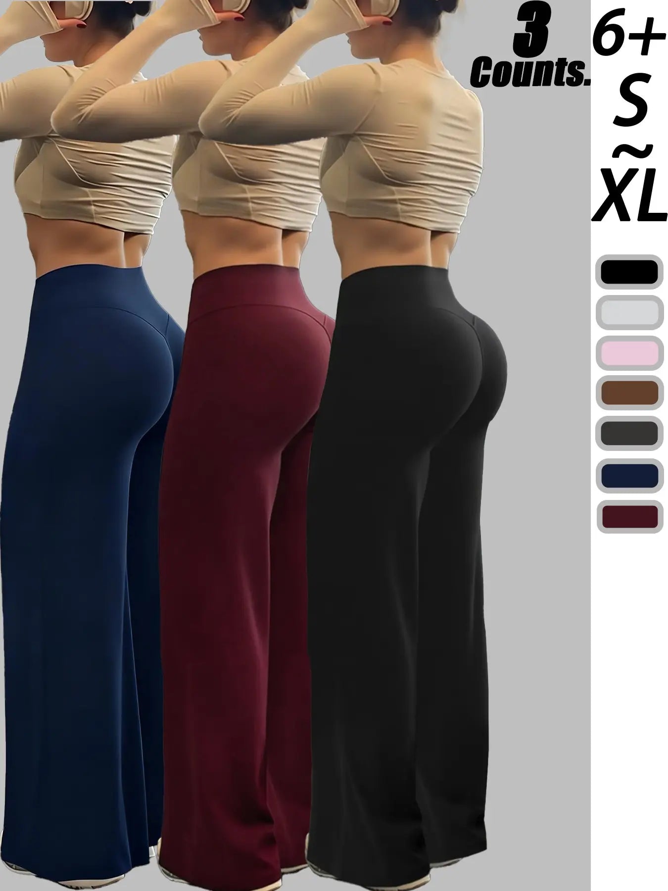 Women'S High Waist Wide Leg Pants, Quick-Dry Comfortable Pants, Suitable for Fitness, Exercise and Outdoor Activities, Fashion Bottoms for All Seasons