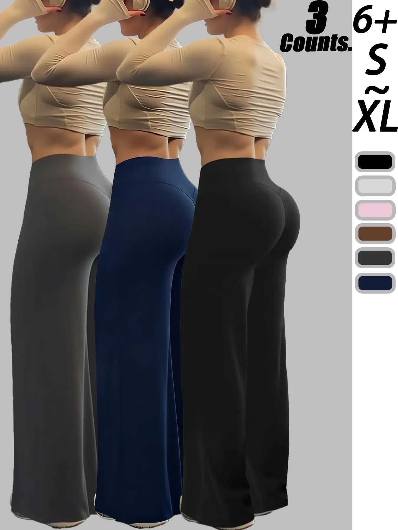 Women'S High Waist Wide Leg Pants, Quick-Dry Comfortable Pants, Suitable for Fitness, Exercise and Outdoor Activities, Fashion Bottoms for All Seasons