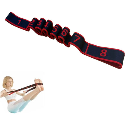 Professional Stretching and Yoga Resistance Bands with Clear Markings - 8-Section Elastic Training Bands
