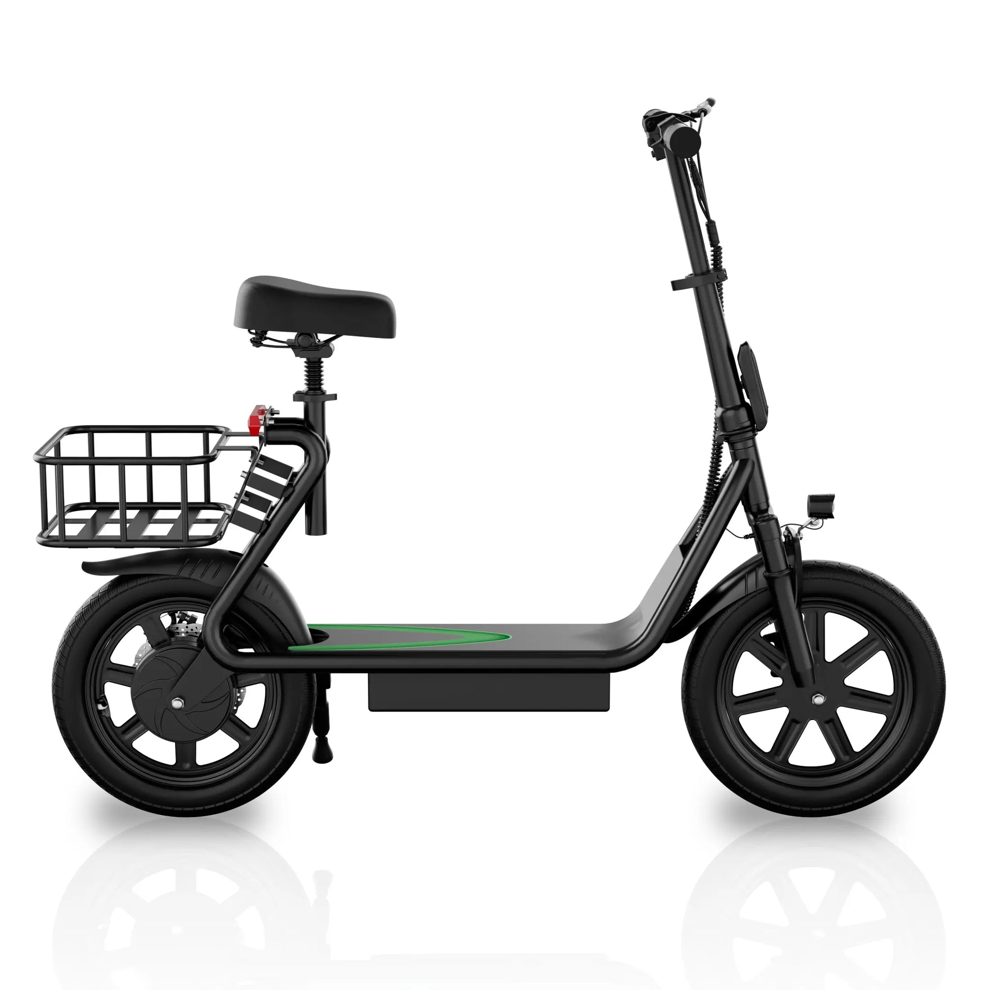 Summervibes [AOPO] Electric Scooter with Seat, 500W Motor, 22MPH Top Speed, Adults Electric Scooter with Large Storage Basket for Pets Dogs and Items Ev Scooter E Bike