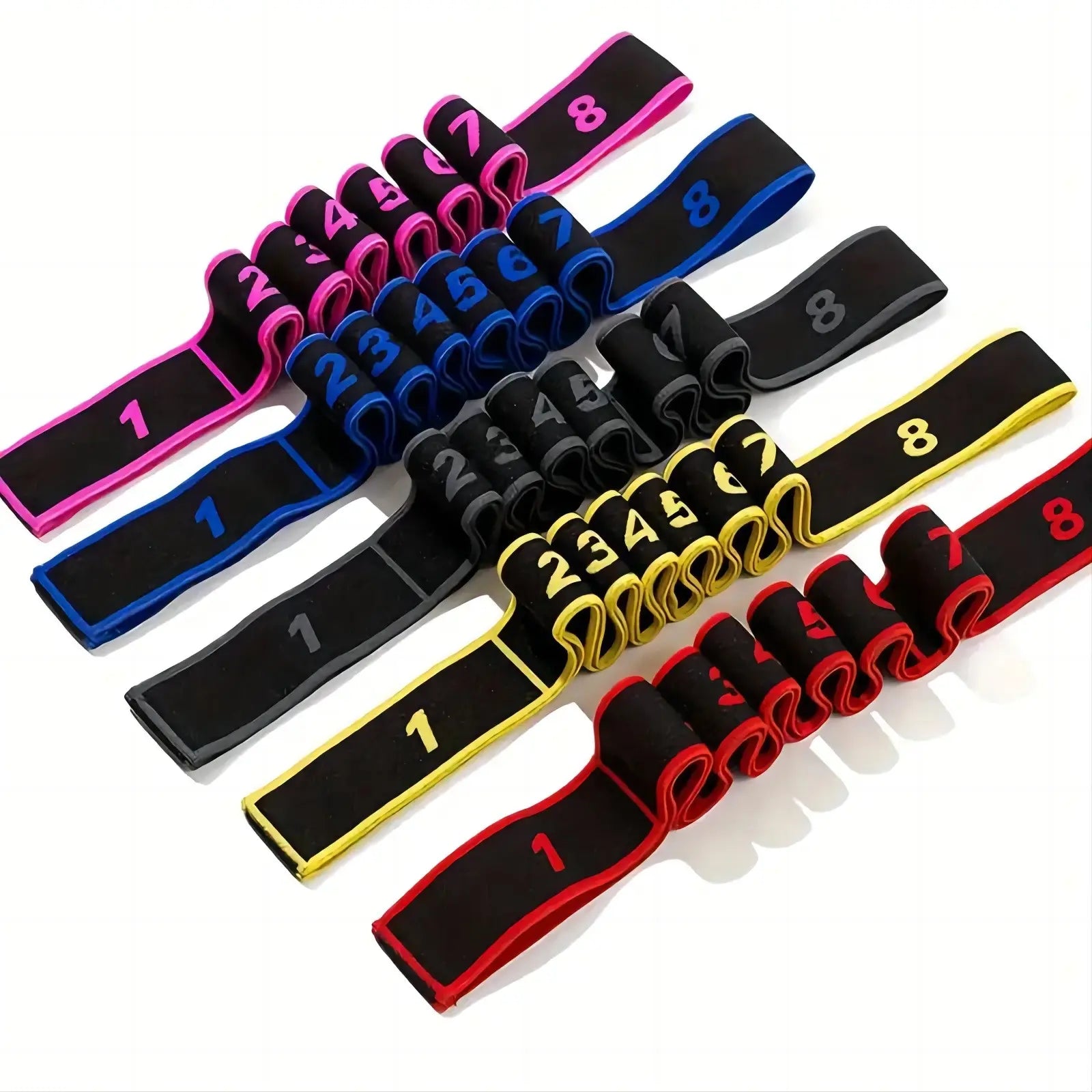 No More Stiff Shoulders! Yoga Resistance Bands - Yoga Number Bands - Latex Resistance Bands for Back Stretching - Essential for Yoga/Pilates/Workout - Suitable for Beginners to Professionals | Top Choice Fitness Gift Women'S Sports