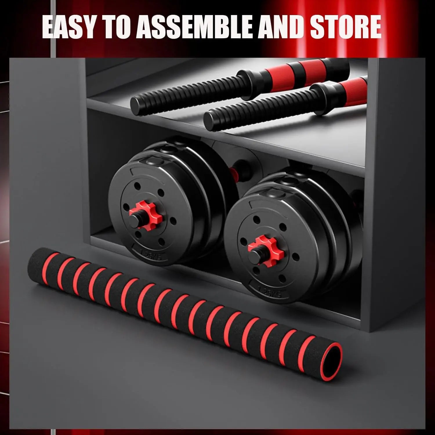 Summervibes 22Lb Adjustable-Dumbbells-Sets,Free Weights-Dumbbells Set of 2 Convertible to Barbell a Pair of Lightweight for Home Gym,Women and Men Equipment