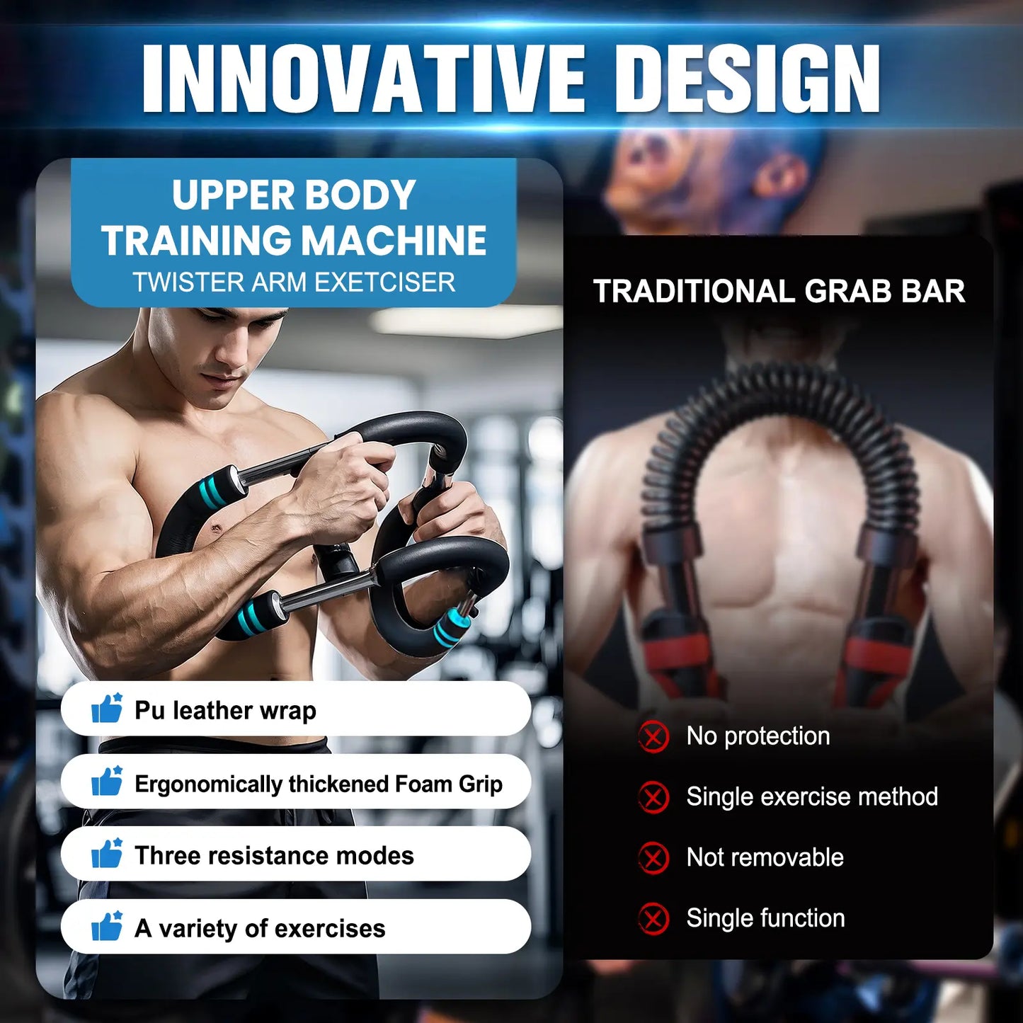 Relife Sports Twister Arm Trainer for Men - Compact Spring Resistance Chest & Shoulder Training Equipment, Adjustable & Portable Home Fitness Equipment Summervibes