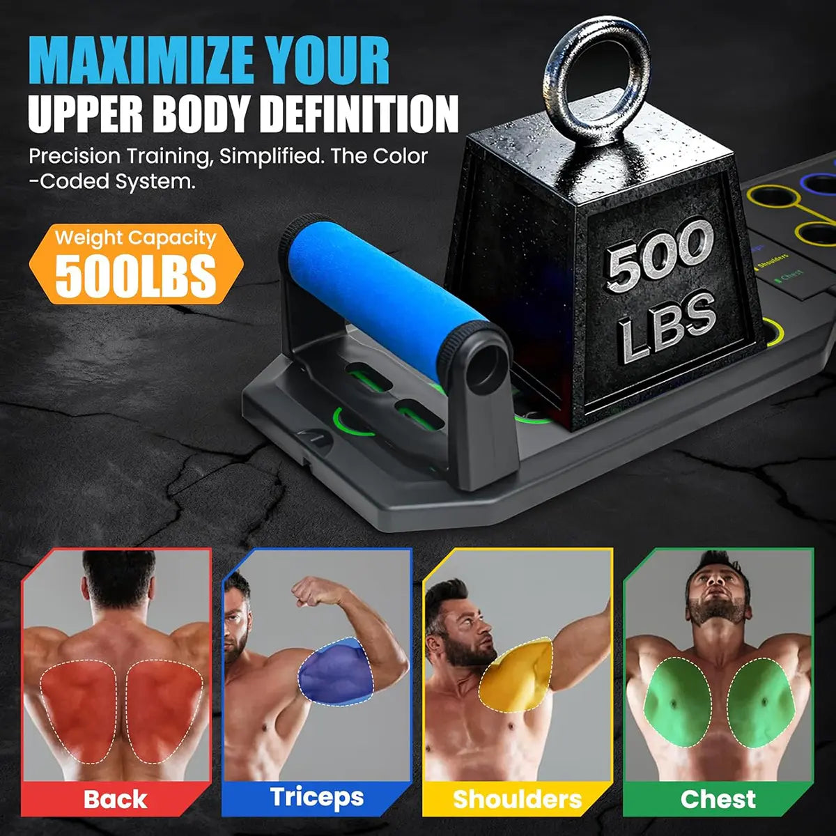 Enhanced Push-Up Board Fitness Kit with 28 Holes, Portable Home Exercise Equipment for Chest, Arms & Core, Includes Resistance Band & Upper Body Toner for Men & Women Summervibes