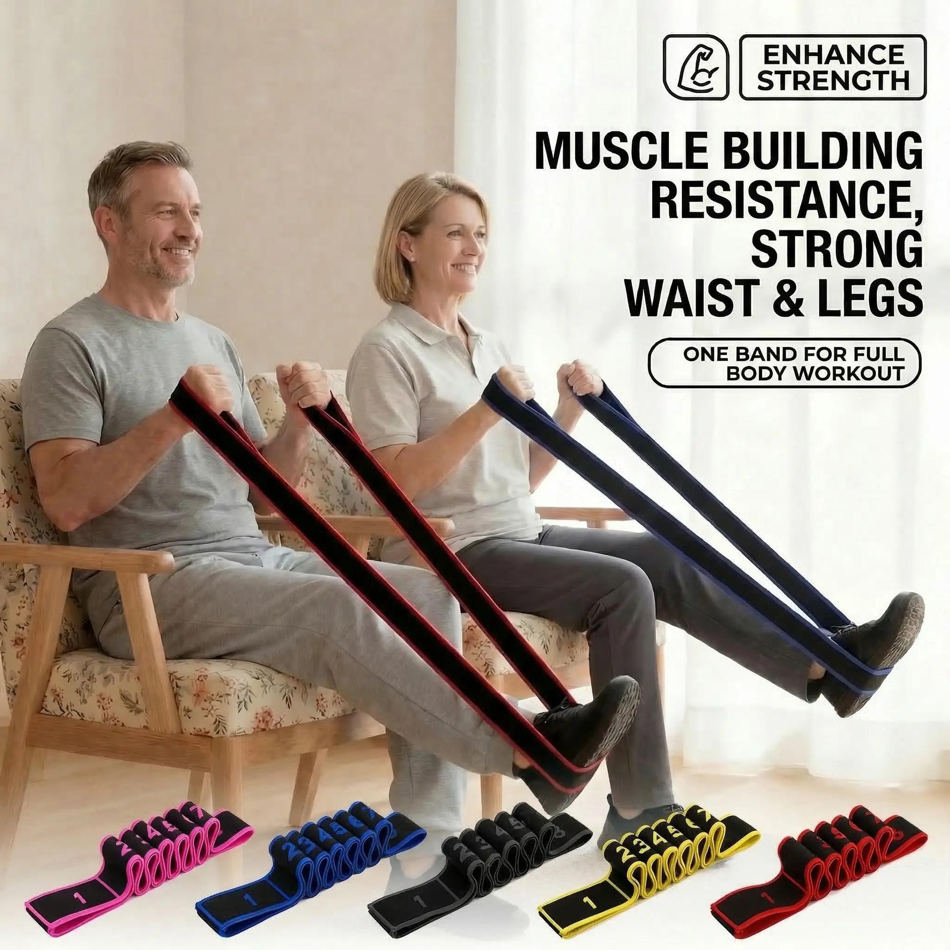 No More Stiff Shoulders! Yoga Resistance Bands - Yoga Number Bands - Latex Resistance Bands for Back Stretching - Essential for Yoga/Pilates/Workout - Suitable for Beginners to Professionals | Top Choice Fitness Gift Women'S Sports